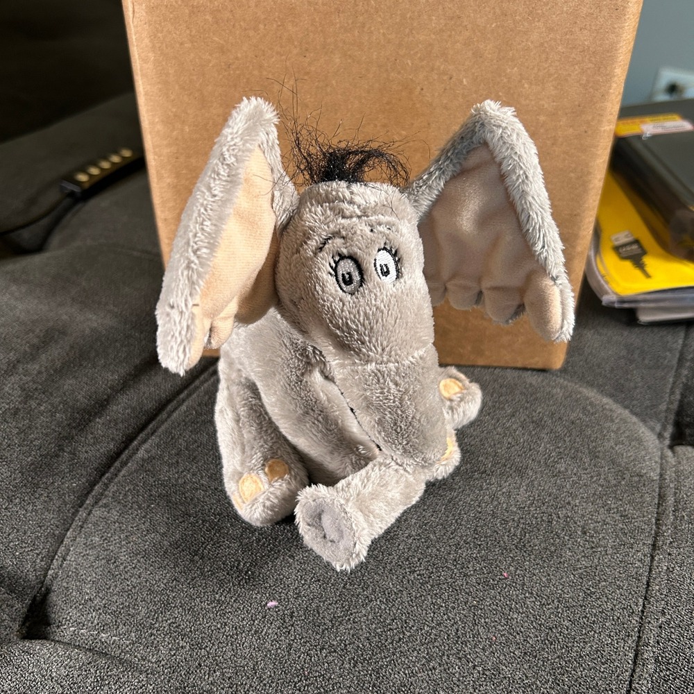 Dr Seuss Horton Hears a Who Elephant Plush Stuffed Animal Toy Gray Determined